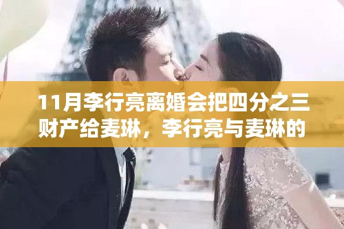 李行亮与麦琳婚姻落幕，财产分割背后的情感纠葛与四分之三财产归属揭晓