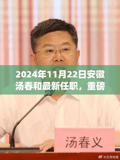 安徽汤春和履新职务，新篇章开启，重磅揭秘其最新任职消息