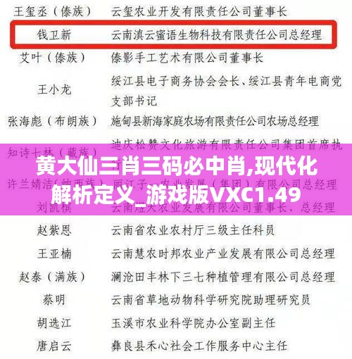 黄大仙三肖三码必中肖,现代化解析定义_游戏版VXC1.49