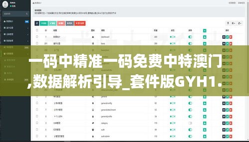 一码中精准一码免费中特澳门,数据解析引导_套件版GYH1.6