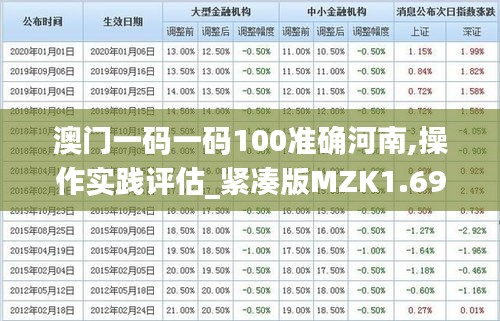 澳门一码一码100准确河南,操作实践评估_紧凑版MZK1.69