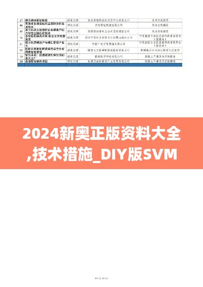 2024新奥正版资料大全,技术措施_DIY版SVM1.12
