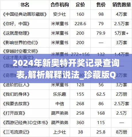 2024年新奥特开奖记录查询表,解析解释说法_珍藏版QRY1.13