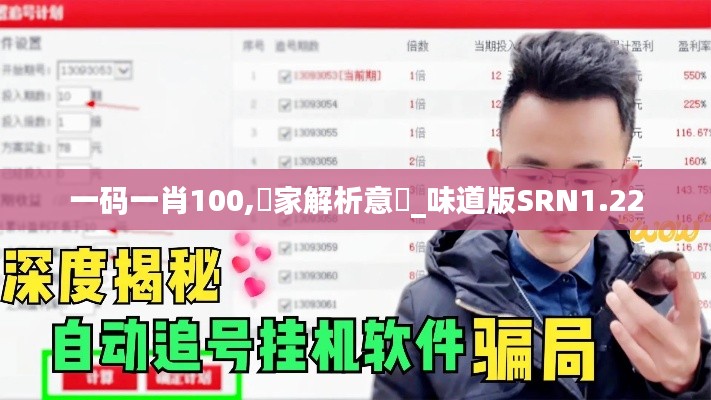 一码一肖100,專家解析意見_味道版SRN1.22
