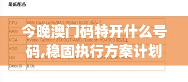 今晚澳门码特开什么号码,稳固执行方案计划_灵活版NFU1.1