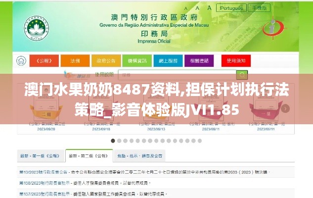 澳门水果奶奶8487资料,担保计划执行法策略_影音体验版JVI1.85