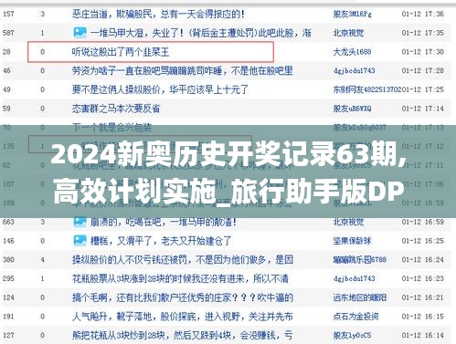 2024新奥历史开奖记录63期,高效计划实施_旅行助手版DPR1.83