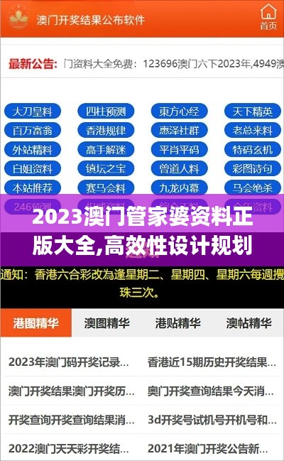 2023澳门管家婆资料正版大全,高效性设计规划_实用版ACX1.86
