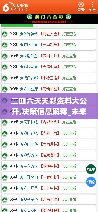 二四六天天彩资料大公开,决策信息解释_未来版MQF1.66