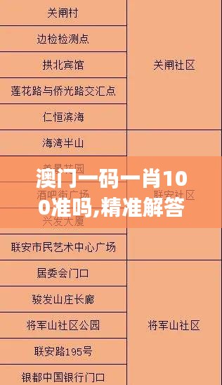 澳门一码一肖100准吗,精准解答方案详解_紧凑版JLH1.11