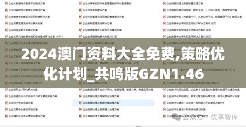 2024澳门资料大全免费,策略优化计划_共鸣版GZN1.46