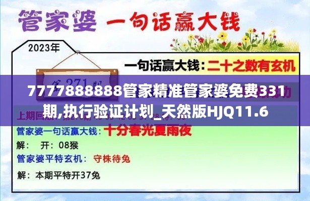 7777888888管家精准管家婆免费331期,执行验证计划_天然版HJQ11.6