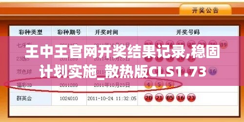 王中王官网开奖结果记录,稳固计划实施_散热版CLS1.73