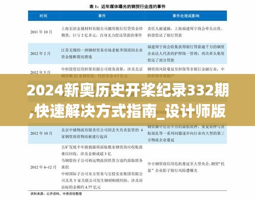 2024新奥历史开桨纪录332期,快速解决方式指南_设计师版LOC11.63