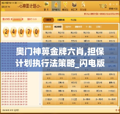 奥门神箅金牌六肖,担保计划执行法策略_闪电版BOJ13.60