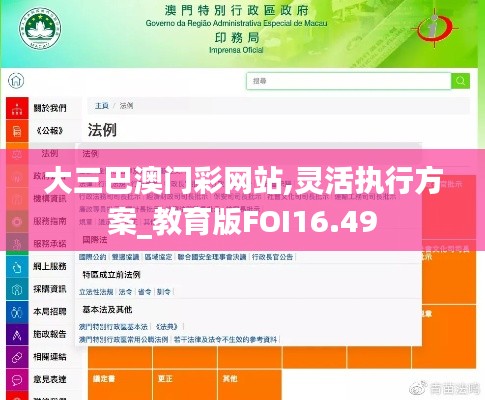 大三巴澳门彩网站,灵活执行方案_教育版FOI16.49