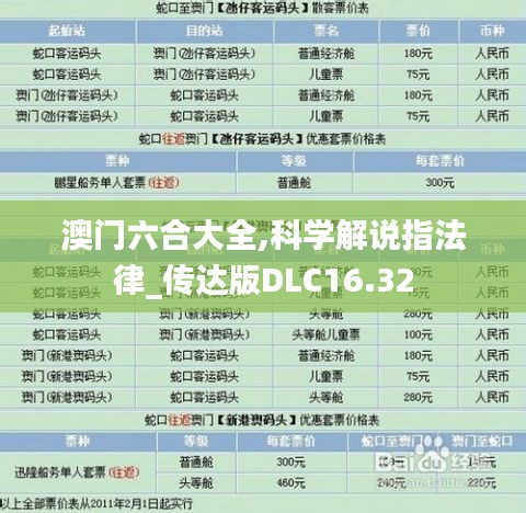 澳门六合大全,科学解说指法律_传达版DLC16.32