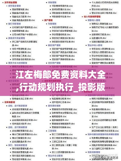 江左梅郎免费资料大全,行动规划执行_投影版CHT10.36