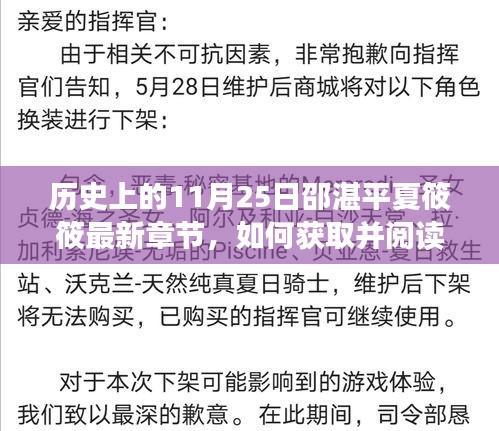 历史上的11月25日邵湛平夏筱筱最新章节获取与阅读指南