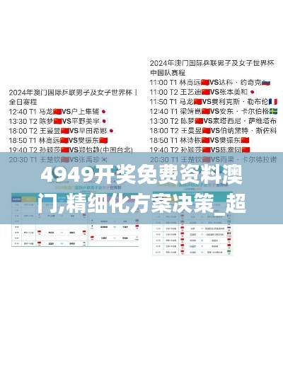 4949开奖免费资料澳门,精细化方案决策_超级版ALT19.20
