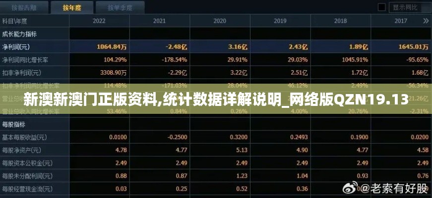 新澳新澳门正版资料,统计数据详解说明_网络版QZN19.13