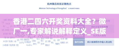 香港二四六开奖资料大全？微厂一,专家解说解释定义_SE版YII19.23