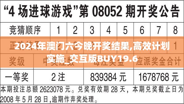 2024年澳门六今晚开奖结果,高效计划实施_交互版BUY19.6