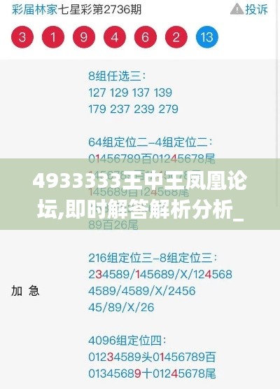 4933333王中王凤凰论坛,即时解答解析分析_深度版NOM19.61