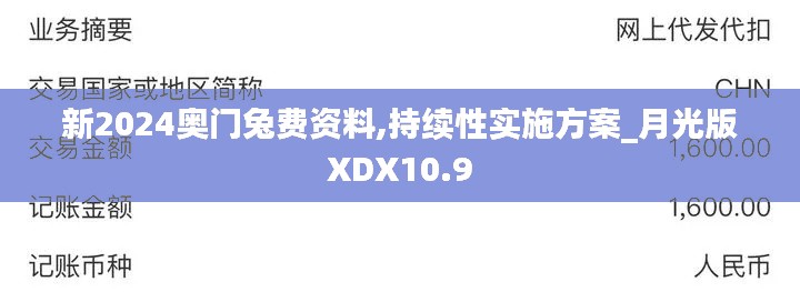 新2024奥门兔费资料,持续性实施方案_月光版XDX10.9