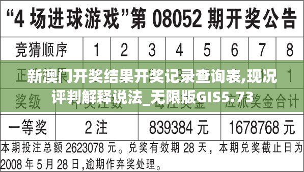 新澳门开奖结果开奖记录查询表,现况评判解释说法_无限版GIS5.73