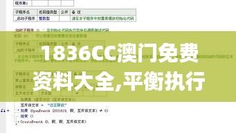 1836CC澳门免费资料大全,平衡执行计划实施_模块版ZHX14.30
