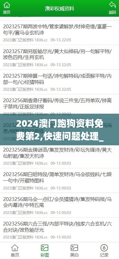 2024澳门跑狗资料免费第2,快速问题处理_传递版ZEZ5.39