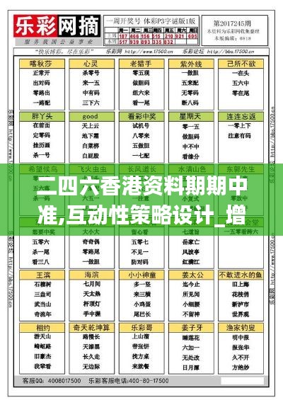 二四六香港资料期期中准,互动性策略设计_增强版UGB14.20