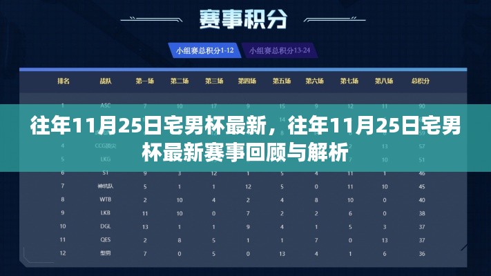 往年11月25日宅男杯赛事回顾与解析，最新动态及深度解析