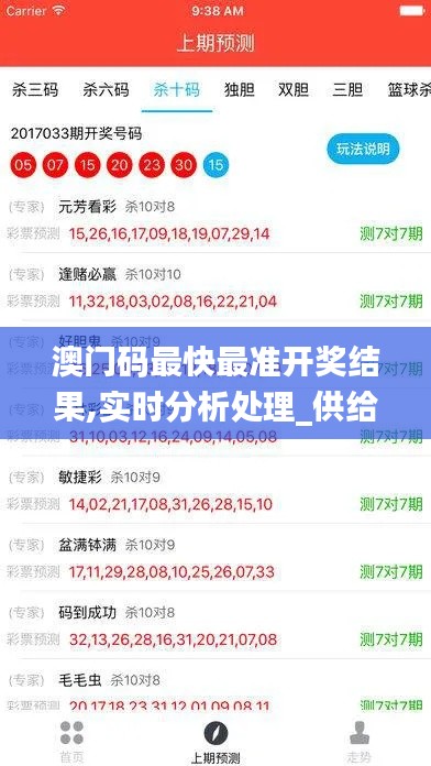 澳门码最快最准开奖结果,实时分析处理_供给版NFG5.74