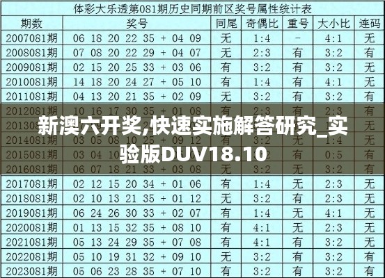 新澳六开奖,快速实施解答研究_实验版DUV18.10