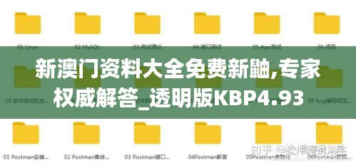 新澳门资料大全免费新鼬,专家权威解答_透明版KBP4.93