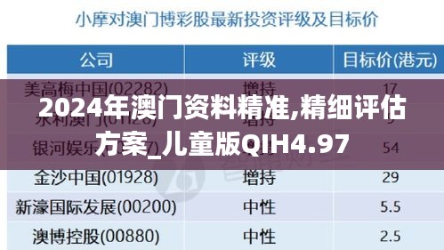 2024年澳门资料精准,精细评估方案_儿童版QIH4.97