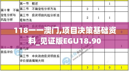 118一一澳门,项目决策基础资料_见证版EGU18.90
