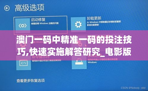澳门一码中精准一码的投注技巧,快速实施解答研究_电影版ZRE4.61