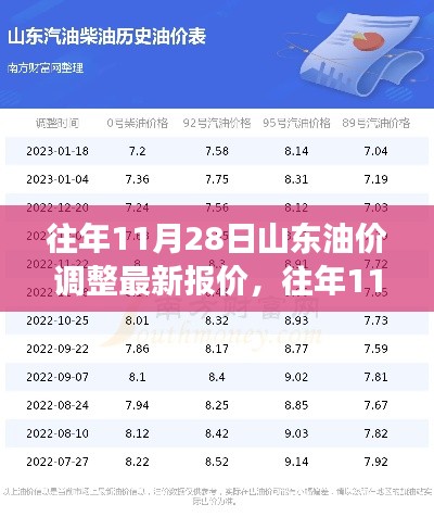 往年11月28日山东油价调整最新报价深度解读与分析报告
