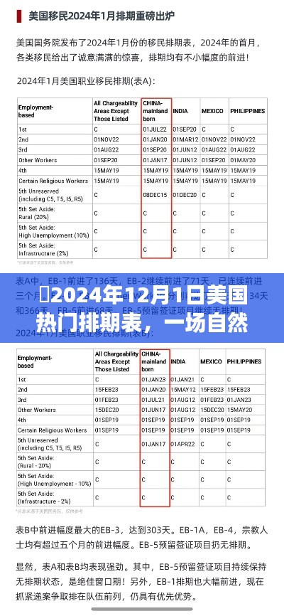 美国热门排期表下的自然美景之旅，心灵觉醒之旅
