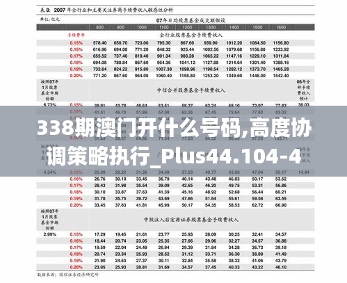 338期澳门开什么号码,高度协调策略执行_Plus44.104-4
