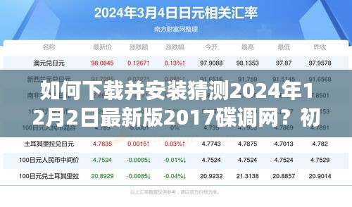 猜测2024年最新版2017碟调网下载与安装指南，适合初学者与进阶用户