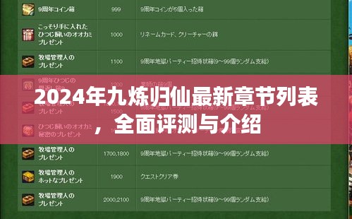 2024年九炼归仙最新章节列表及全面评测介绍