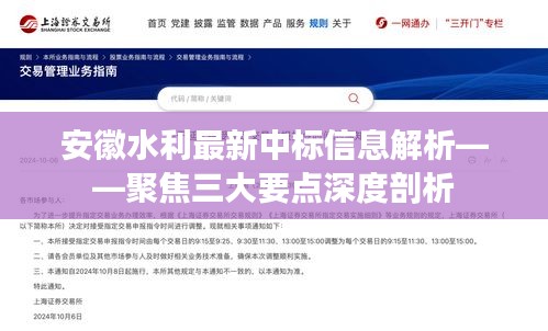 安徽水利最新中标信息深度解析，三大要点一览无余