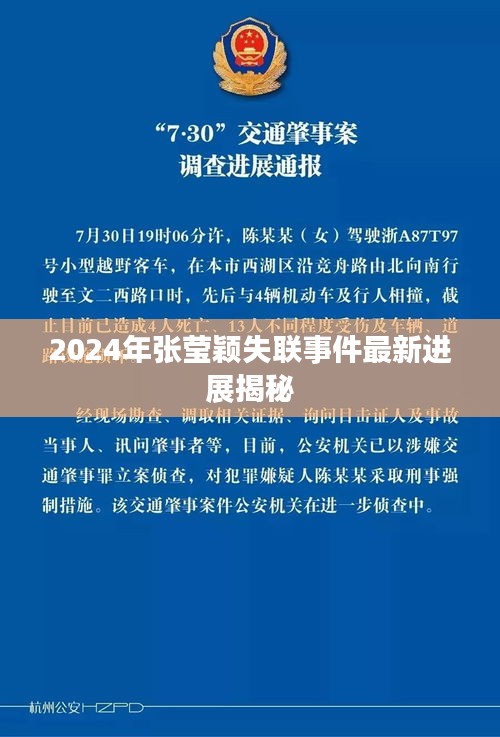 张莹颖失联事件最新进展揭秘，最新消息与进展（2024年）