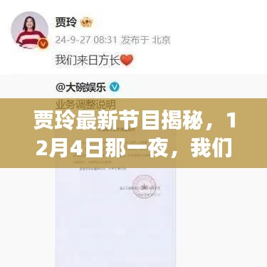 贾玲最新节目揭秘之夜，探寻背后的故事，见证12月4日的精彩瞬间