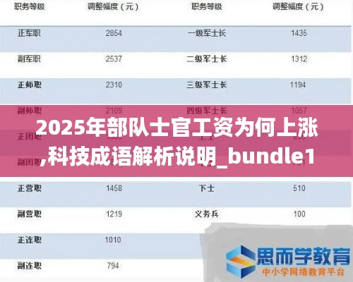 2025年部队士官工资为何上涨,科技成语解析说明_bundle10.663