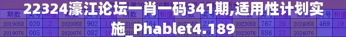 22324濠江论坛一肖一码341期,适用性计划实施_Phablet4.189